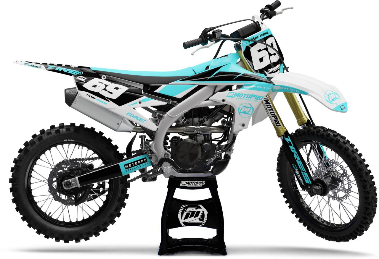 MotoPro Graphics Yamaha Dirt Bike Motorhead Blue Graphics